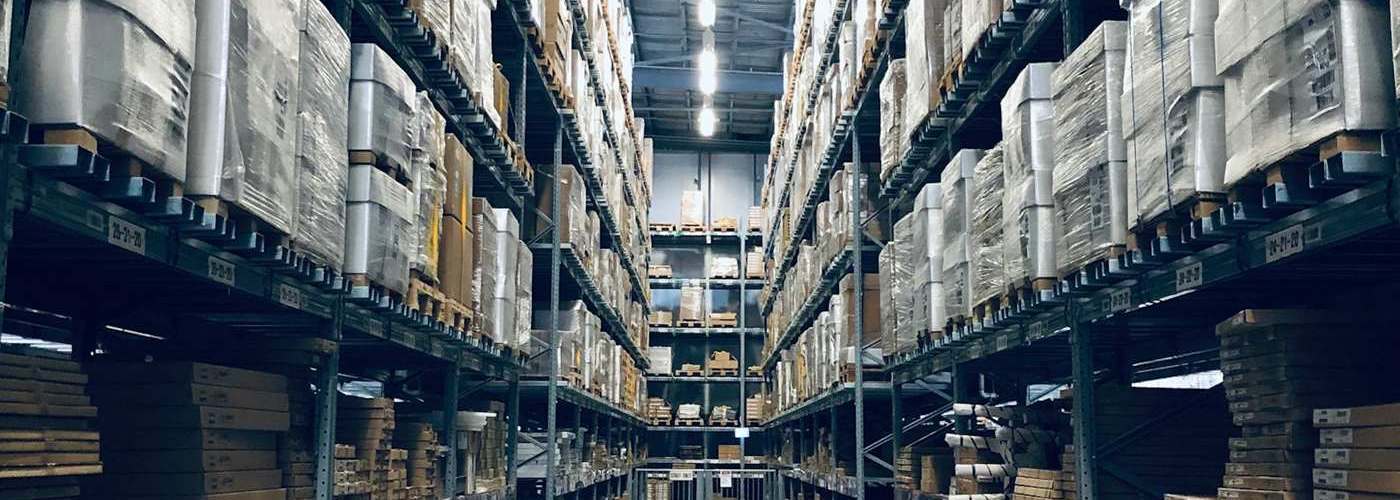 Aisle between warehouse racking