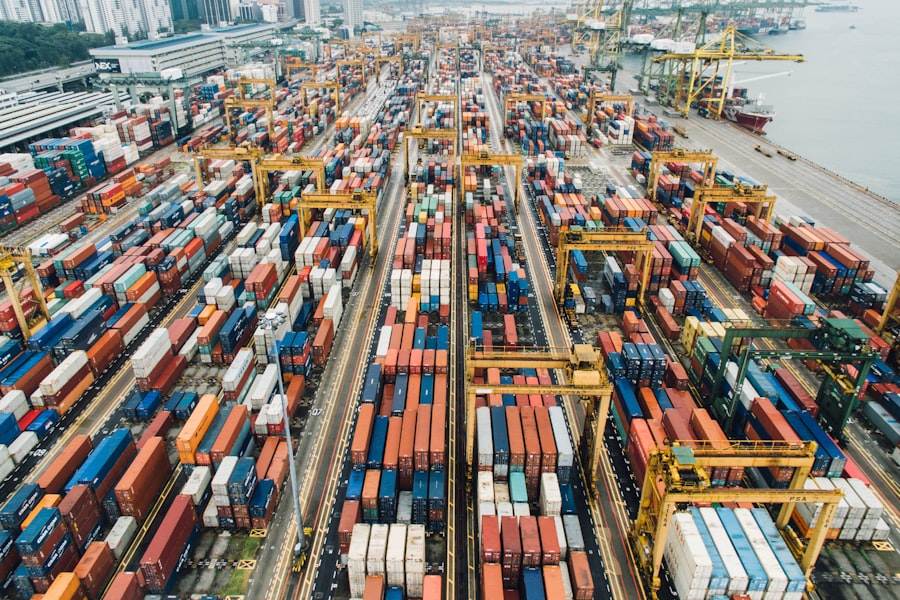 Container yard seen from above